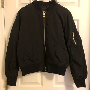 express bomber jacket with gold detailing